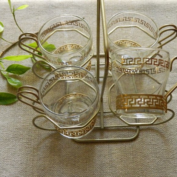 Vintage Art Deco Glasses with Caddy - Picture 8 of 8